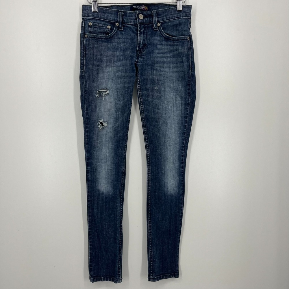 Levi's Jeans Women's Size 5 Blue‎ Skinny Low Rise Vintage Y2K Distressed